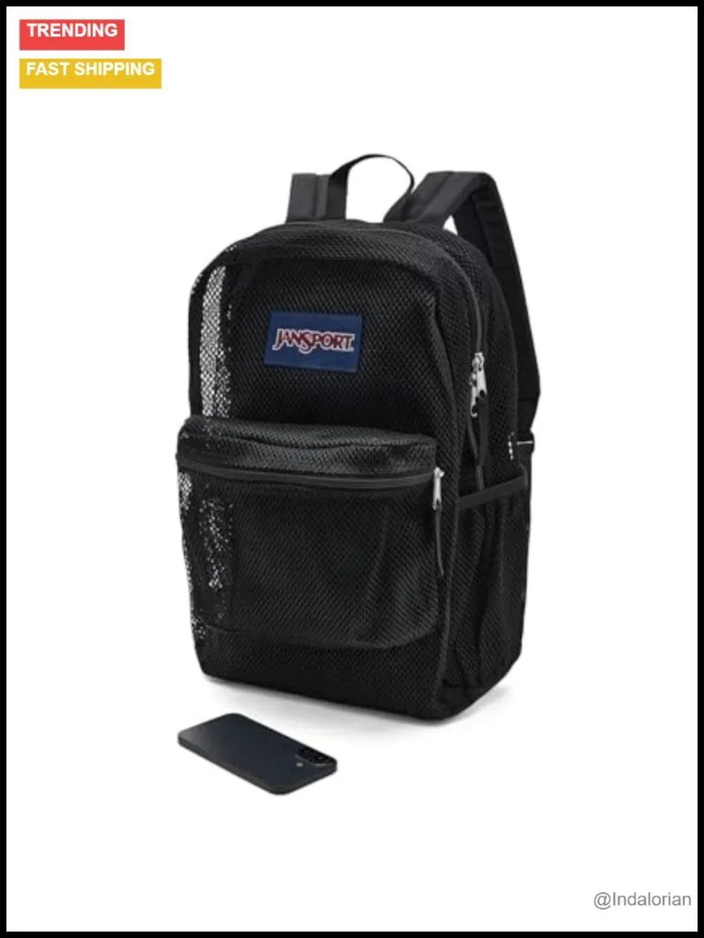 Large Semi-Transparent Mesh Backpack with Laptop Sleeve, Padded Back Panel